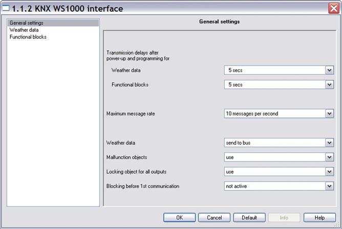 123 8.3. Parameter setting Malfunctions and error messages Malfunction/Defect of the KNX interface: In the display unit of the KNX WS1000 Style, the message "KNX interface defect" is displayed