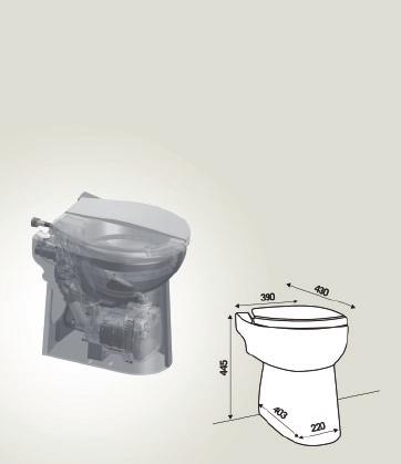 possible connections WC, vanity basin Up to 3m Up to 30m 25mm PVC or 32mm CU 25 C and max 35 C 800W 390 x 445 x 430mm removable non return