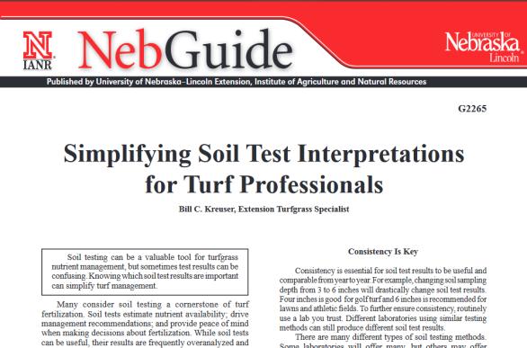 to Consistent Soil Testing When: