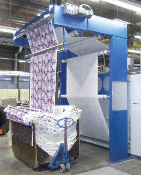 Fabric exit units Smooth web guiding for a reliable transport of the fabric into trolleys at a speed of up to 100 m/ min.