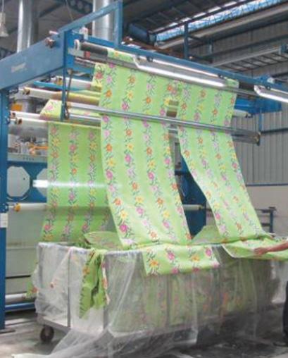 This plaiter is combinable with an optional J Box and/ or an inspection table for visual control of the printed fabric.