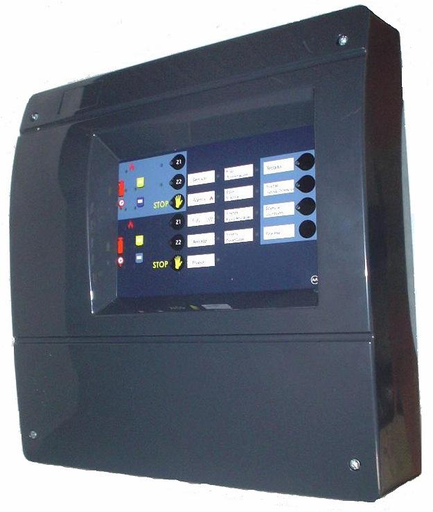 EXTINGUISHANT CONTROL PANEL M404-EXT 4 ZONES CONTROL PANEL FOR 2 EXTINGHISHANT SYSTEM STAGES. FEATURES Easy extinguishant release delay configuration by potentiometer.