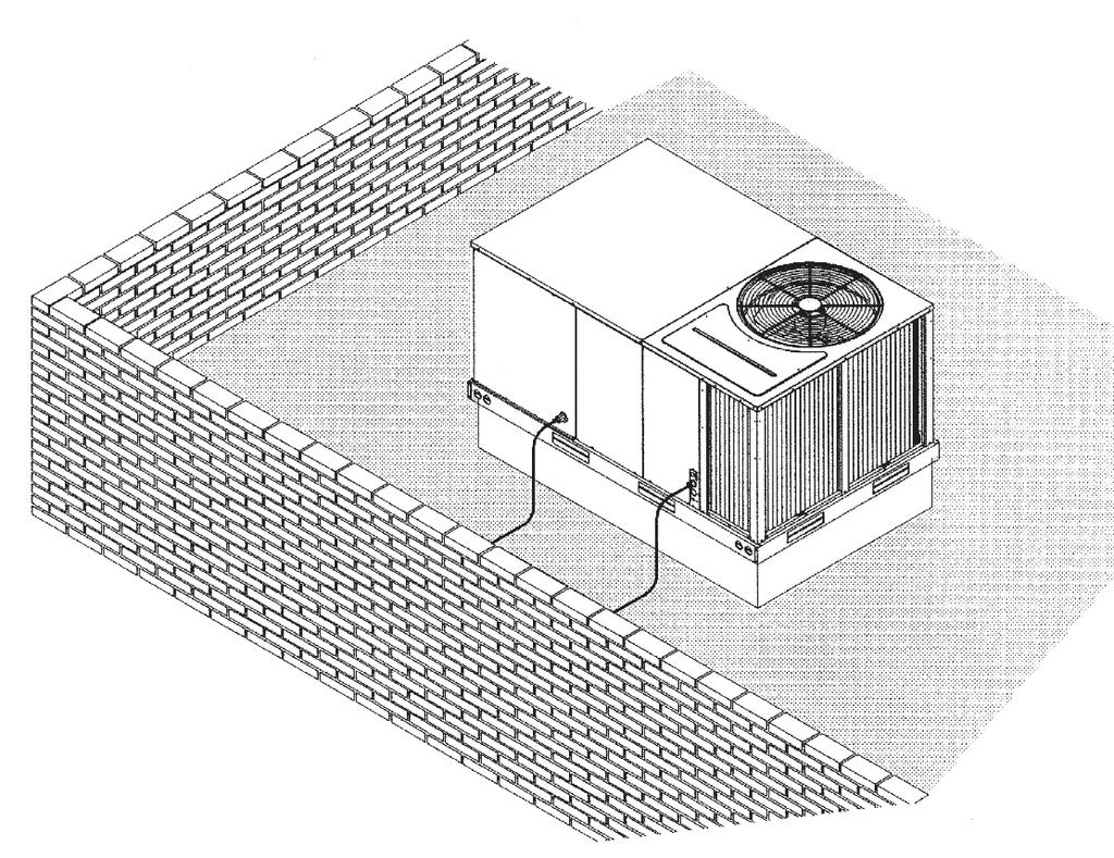 FIGURE 13 PACKAGED HEAT PUMP FLAT ROOFTOP INSTALLATION, ATTIC OR DROP CEILING DISTRIBUTION SYSTEM. MOUNTED ON ROOFCURB. CURB MUST BE LEVEL FIGURE 14 COVER GASKET DETAIL ILL I631 ILL I310 C.