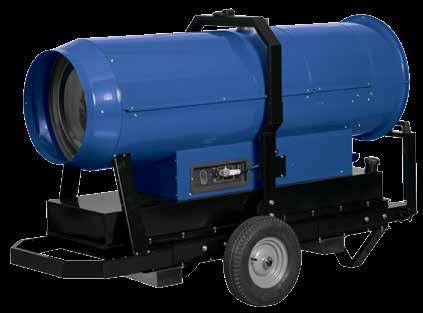 Firestorm Made Firestorm400 Heavy duty diesel indirect-fired portable heaters with embedded burner and dedicated fan for combustion air.