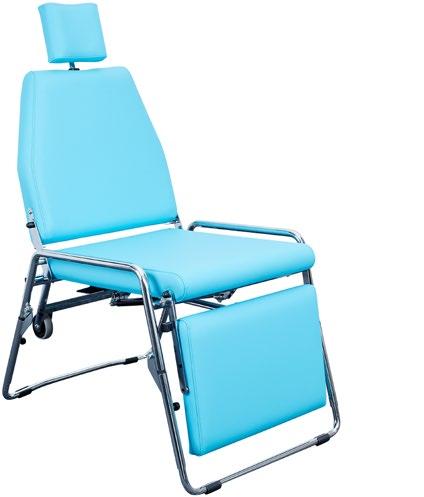 and impressively light treatment chair that is easy to transport and quick to assemble and disassemble.