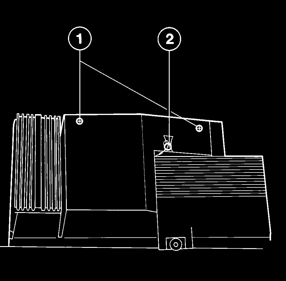 Disconnect the flue from the top of boiler as described in Section 4.7. Remove boiler from wall and slacken two screws (1, fig. 76). Slide expansion vessel upwards and out of boiler casing.