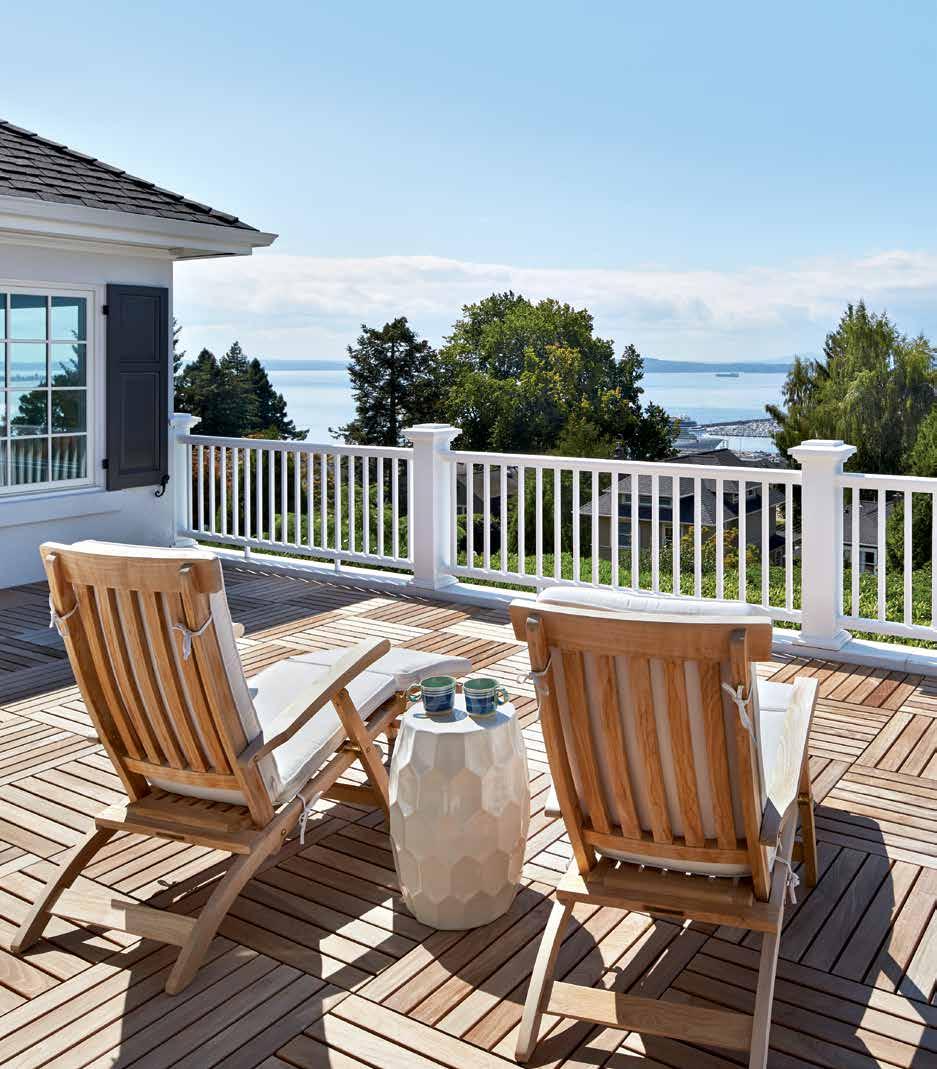 Adams designed the railing using Azek deck components for durability.
