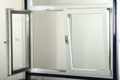 Casement windows are often used in combination with fixed windows.
