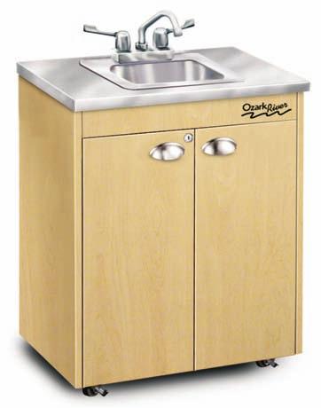 Standard features include: Exclusive Quick Connect long faucet handles, locking maple laminate cabinet, and swivel casters.