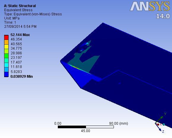 3: Von Mises Stresses on old design part Natural Frequency of component: - Natural Frequency of component is found out by using ANSYS R14 software.