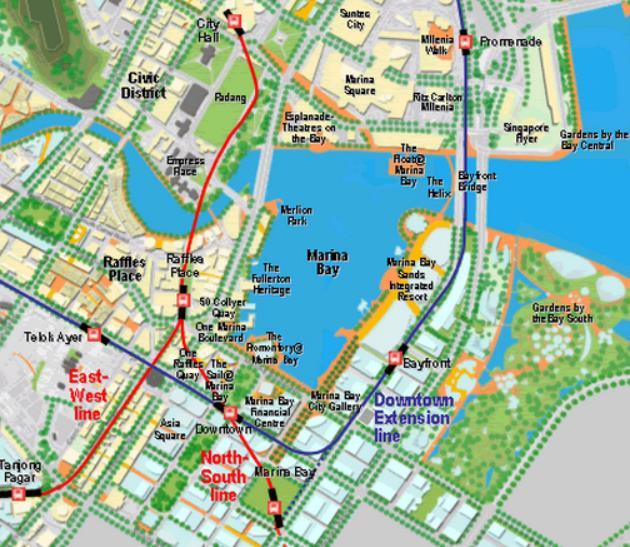 Marina Bay: Seamless Connectivity Marina Bay is well served by a comprehensive transport network New underground MRT stations with seamless links to surrounding
