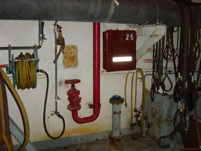 Deck Hydrants All areas of the Buffalo Venture are fitted with hydrants and fire boxes, including the main deck, engine room, accommodation, and machinery spaces.