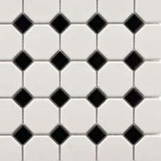 Thermo-treated aspen Ceramic tile SICILY Beige (100x100mm) Ceramic tile GROUND DOT Nero (100x100mm) Ceramic tile OCTAGON White dot