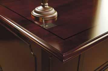 Every surface, inside and out, features fully finished AA-grade North American veneers. Hardwood moldings and inlays accent the all-veneer casegoods.