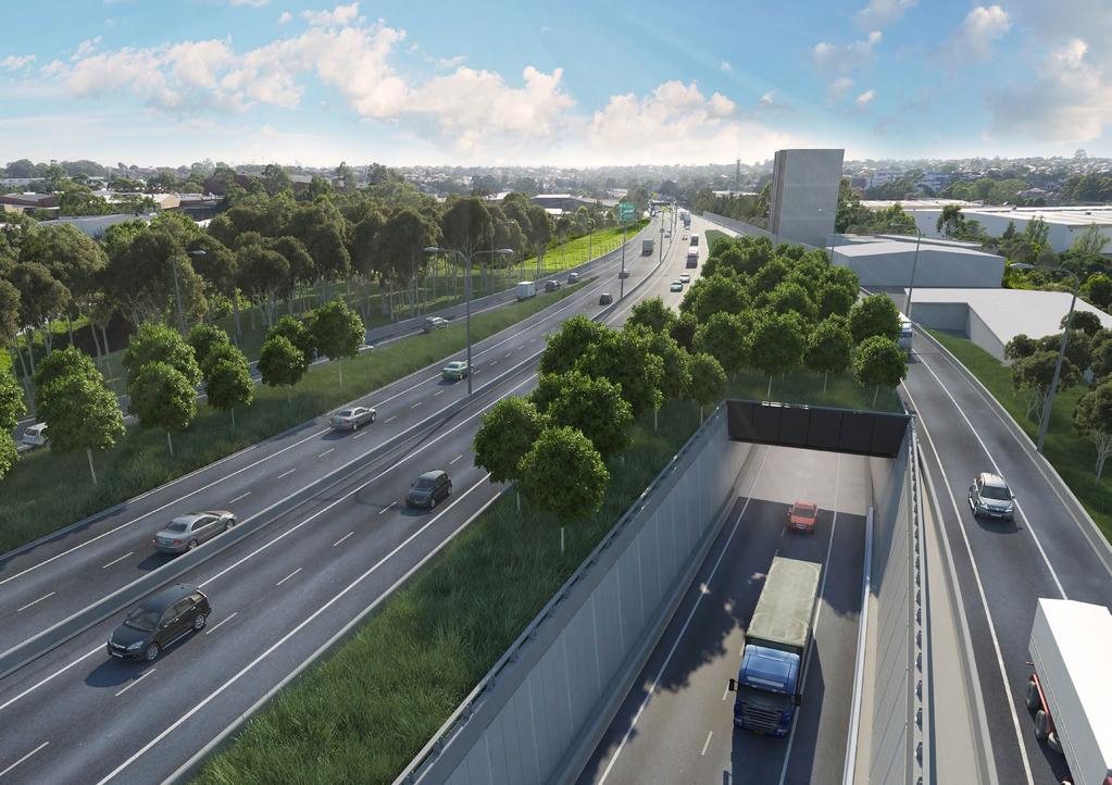 6.5.4 Kindilan underpass extension The existing Kindilan underpass at Kingsgrove would be extended north under the widened motorway alignment. The underpass width would remain at 12 metres.