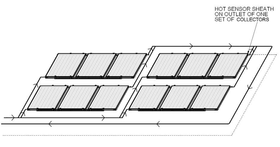 INSTALLATION OF SOLAR COLLECTORS Figure 23 - Flow and Return