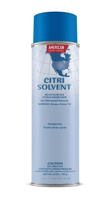AMERICAN RESEARCH KHEMICALS AEROSOLS I INDUSTRIAL & AUTOMOTIVE GC-CITRI GC-CONT ORANGE AWAY CITRI SOLVENT Citrus Based A high-powered, citrus degreaser in a spray top aerosol-type can.