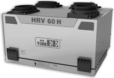HEAT RECOVERY VENTILATOR HRV 60H Part no. 602 (TOP PORTS) Part no. 600 (SIDE PORTS) 39 to 98 CFM (0. in. w.g.) VB0072 AN INGENIOUS AIR EXCHANGE SOLUTION THAT S AS VERSATILE AS IT IS COMPACT!