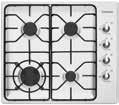 Gas cooktops * 60cm Features Model WHG640SA/W WHG642SA finish stainless steel/white enamel stainless steel connection 10A plug & lead 10A plug & lead gas rating (NG) 35.2MJ/h 40.