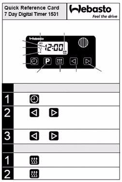 Coolant Heater HMMWV Programming Timer To begin timer programming. Press The timer memory location number starts Concluding Day Work of On/Off flashing.