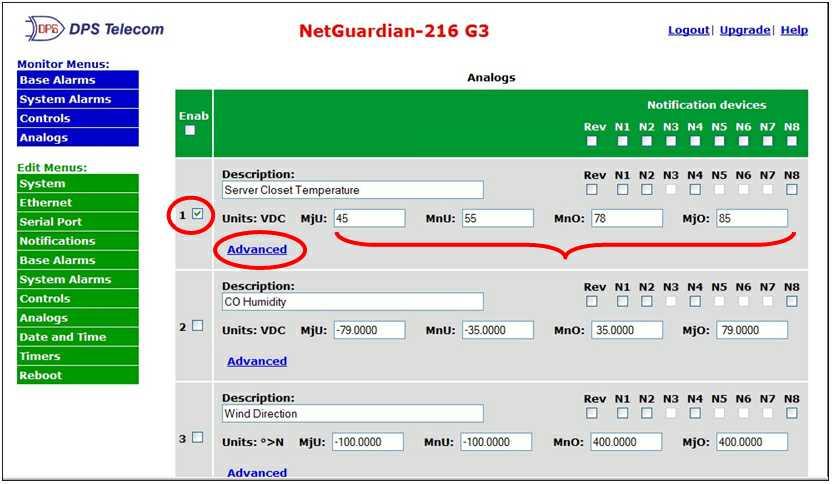 Display Units: This is the 3 unit value the NetGuardian will display as the label for the units you want to measure.