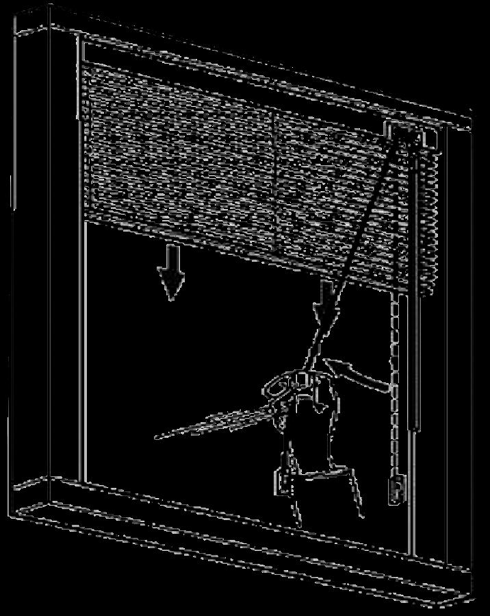 REMOVAL OF THE BLIN To remove, open slats and raise the blind. If the blind has three or more brackets, remove the headrail from both ends first, leaving the centre bracket to last.