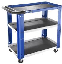 - Worktop and shelves with edges preventing tools from falling, supplied with rubber anti-slip mats.