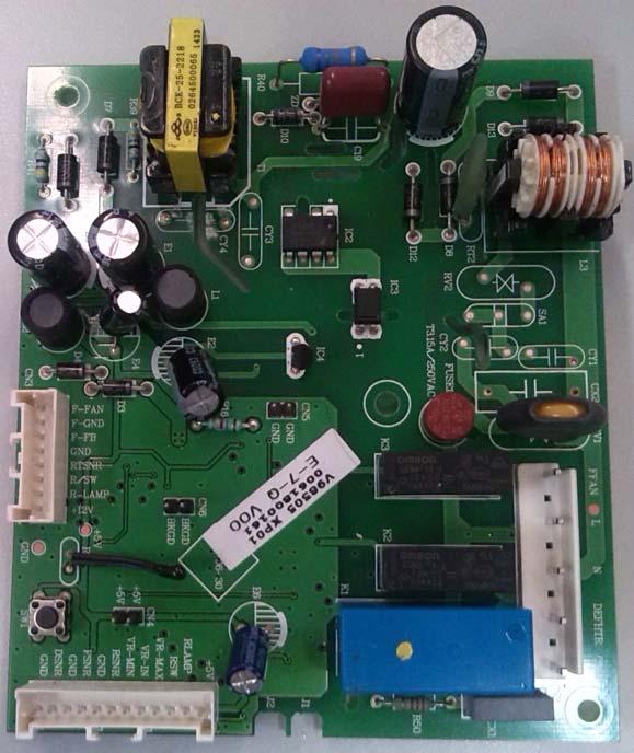 5-5.PCB Test 20 1. The products will enter compulsive starting mode if press the key one time on the control PCB.In this mode,the compressor and the fan motor start working. 2. The same operation like step 1 again under compulsive starting mode,the products will enter forcing defrosting mode.