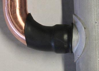 Flamebrazing Aluminium - Copper Joint fitted with heat shrinkable tube Connection