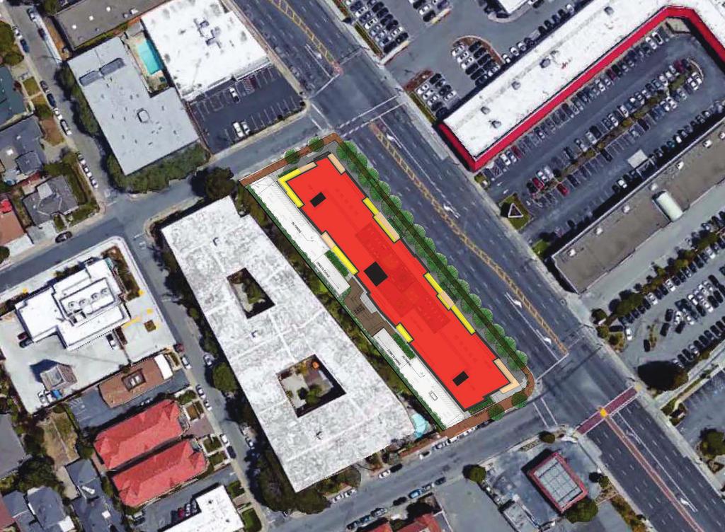 Hillsdale Terrace May 5, 2015 Page 3 Concerns and Recommendations The proposed project is contained within a single structure that spans the full block frontage from 27th to 28th Avenue, as shown in