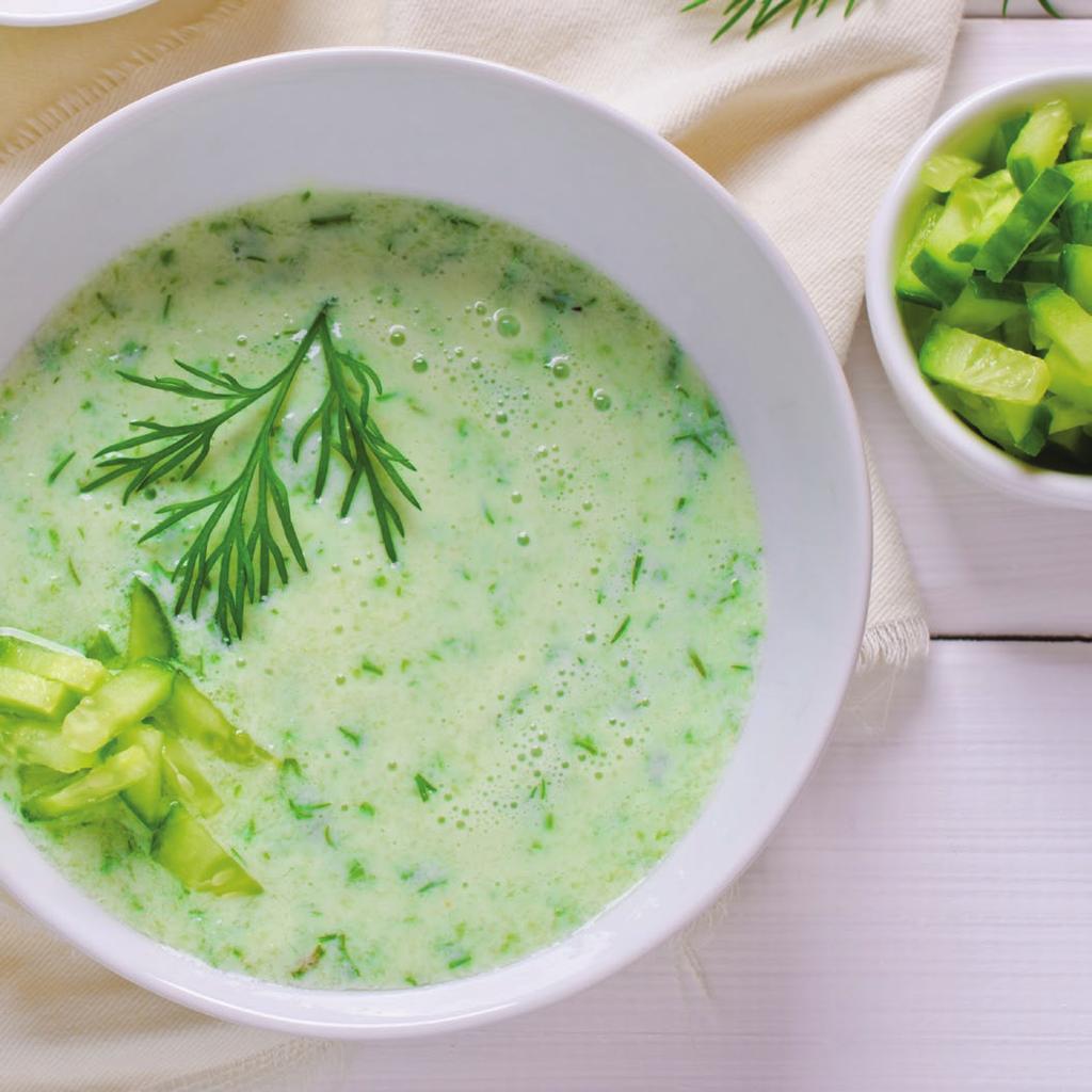CHILLED AVOCADO SOUP 2 large cucumbers, peeled,