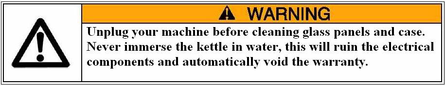Care and Cleaning DAILY: Clean the Kettle 1. As you pop corn, wipe the kettle with a clean cloth. It is easy to keep the outside clean when the kettle is warm and the oil is not baked on.