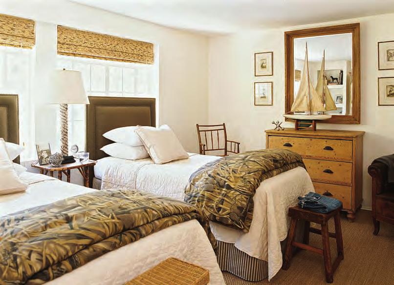 They added more green in the prints above the bed, and hints of chocolate brown.