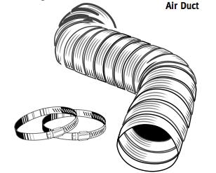 f) Fresh air intake: For optimum functioning, focus recommends a fresh air intake in the room (ideally under of the fire). We recommend deflect-o A0684 semi rigid aluminium duct.