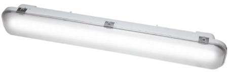 5W for replacing T8 58W X 2) Translucent and patterned cover to optimized light distribution with low glare Suitable for installation in harsh environment (IP65 / IK08 with stainless clips and vandal
