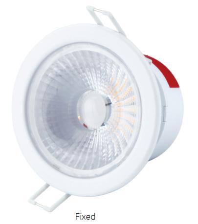 5W for Halogen 50W) Available in Fixed and Adjustable versions Uniform light distribution with high performance and halogen-like sparkle optic design (Beam angle: 25 / 40 / 60 ) Push-in terminal
