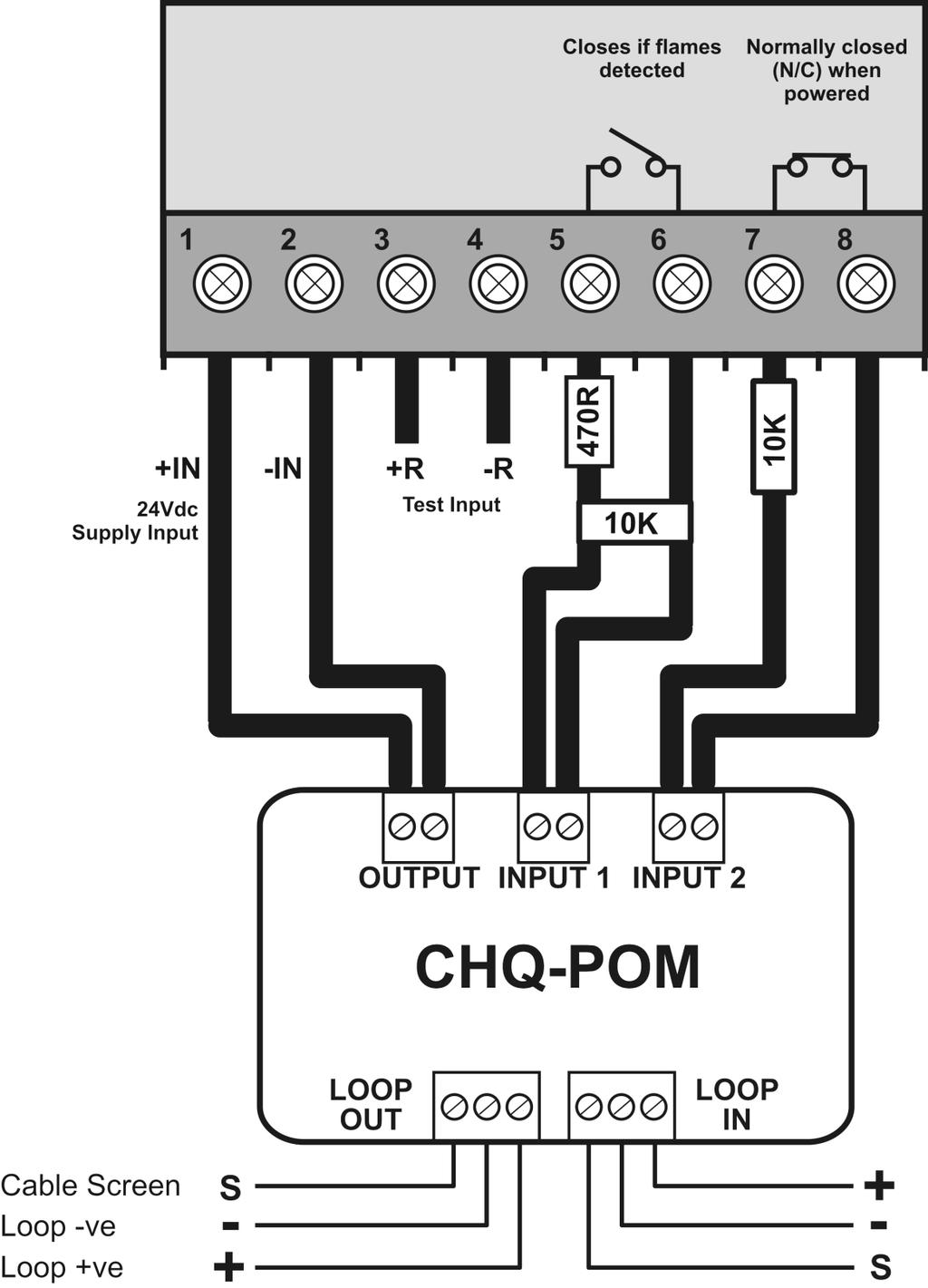 Hochiki Europe (UK) Ltd 13 Fig 12 Connection Diagram using a CHQ-POM Powered