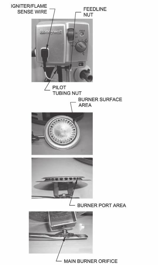 Burner Inspection At periodic intervals (every 6 months) a visual inspection should be made of the pilot and main burner for proper operation and to assure no debris is accumulating.