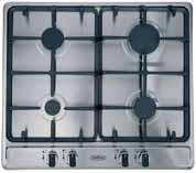 BUILT-IN HOBS Ceramic & Induction Hobs GHU60GCS 60cm gas hob with cast iron pan supports 4 gas burners 1 large, 2 medium, 1 simmer burner Cast iron pan