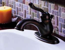 B A T H F A U C E T S Standard Lavatory Faucet 5 1/16 long, 4 1/8 high rigid spout is easy to clean.