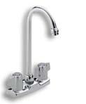 470-BS (shown in Biscuit) Upgrade Single Handle Kitchen Faucet with Soap Dispenser 10 7/8 high spout swings 360 o for added