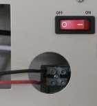 Press the rocker switch to WALL THERMOSTAT, insert two 16AWG wires to