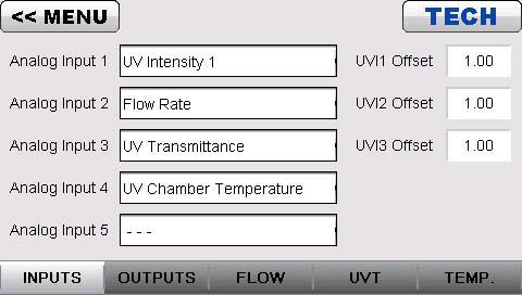 Operation from the CPP Lamp OFF-ON Cycles Wipe Cycles 8.8.5 Analog Input Screen The counter for the number of times power to the UV lamps in the UV chamber has transitioned from OFF to ON.