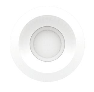 downlight fixture - with lens 70mm cutout PBT construction, matte white or matte silver finish IP54 glass