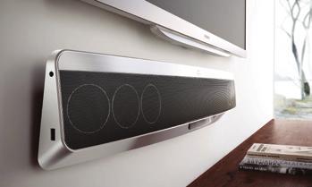 The slimmest Ambisound equipped Soundbar, the Philips Fidelio HTB9150, is similar to a 5.1 multi-speaker surround sound system.