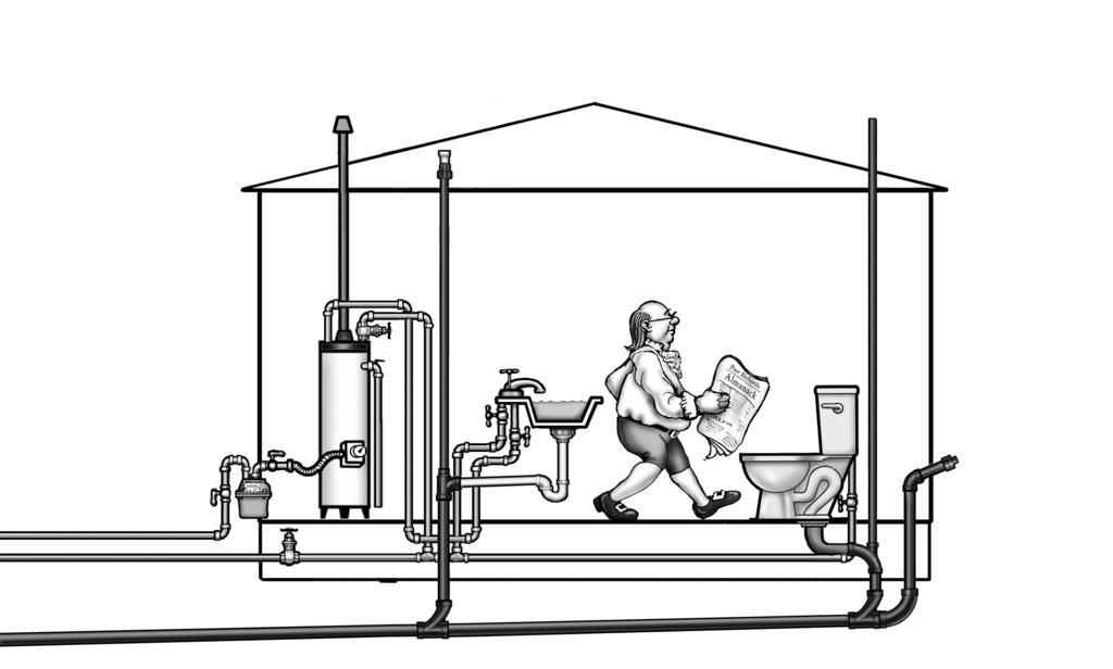 FIG. 1 Flues: pp.23 24 The Plumbing System Vents: pp.11 12 Air Admittance Valves: p.13 Water Heater: pp.21 24 Fixtures: pp.25 26 Air Gap: pp.9 10 Toilets: pp.25 26 Gas Piping: pp.