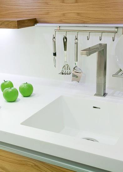 Solid Surfacing This material allows the sink to be completely seamless and is one of the most hygienic options available.