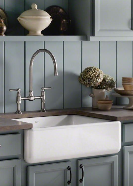 Enamel-coated Cast Iron A more traditional option that is most often used in country kitchens as butler sinks.