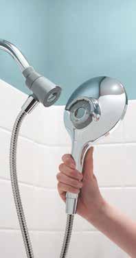 Showering Seated or standing, you'll enjoy additional ease and exceptional comfort in the shower with Moen handheld showers.