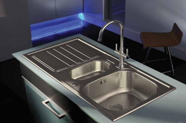 MIKRO Mikro Single Bowl AND Drainer Inset Sink (Reversible) Tap shown AT1218 Linear Style Monobloc Chrome [ 134.00] Sink shown AW5061 Mikro 1.5 Bowl & Drainer [ 144.00] AW5062 [ 99.